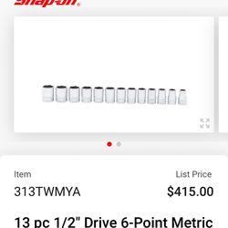 Snap On 1/2 Sockets Used
