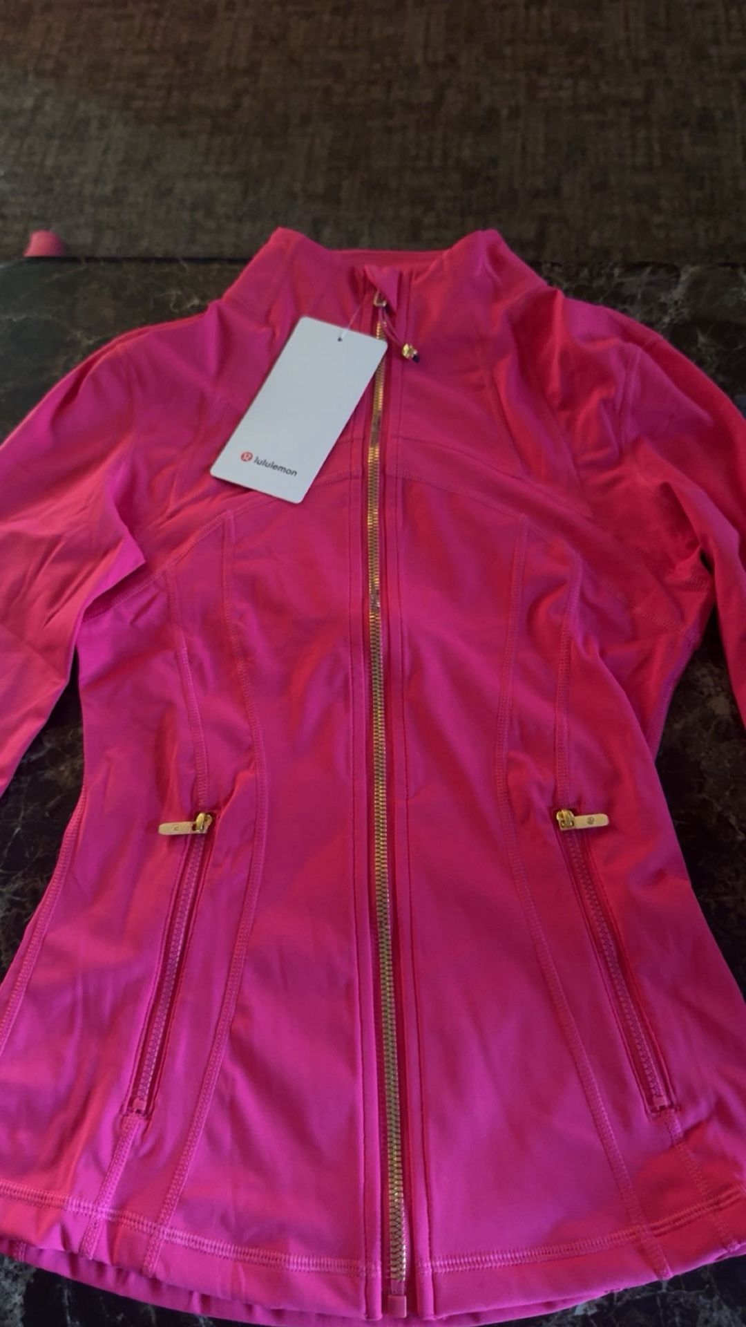 Pink Lululemon Jacket With Gold Zipper