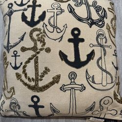 Nautical/ coastal pillow and throw blanket. If they’re posted they’re available. Read description