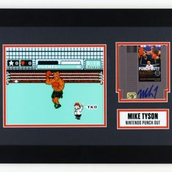 Mike Tyson Signed 1984 Nes Punchout Framed With Game Picture And FITERMAN/TYSON Hologram