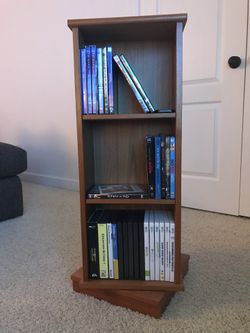 Teak Media Storage - Rotating