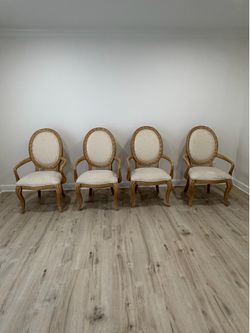 Set of 6 Vintage Bernhardt Dining Armchairs - French Provincial Style