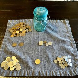 Canadian Coin Collection In Old Ball Jar