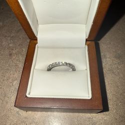 Ladies platinum and diamond band 400 OBO