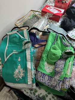 3 Indian Pastel Sarees with matching blouse
