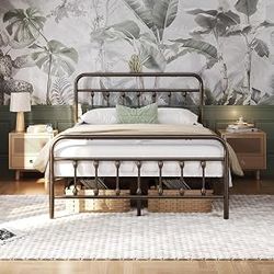 Metal Platform Bed Frame with Headboard