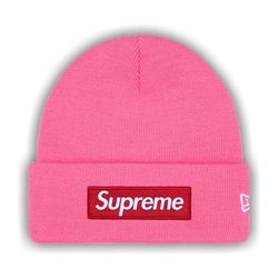 Supreme New Era Box Logo Beanie Magenta (FW25)