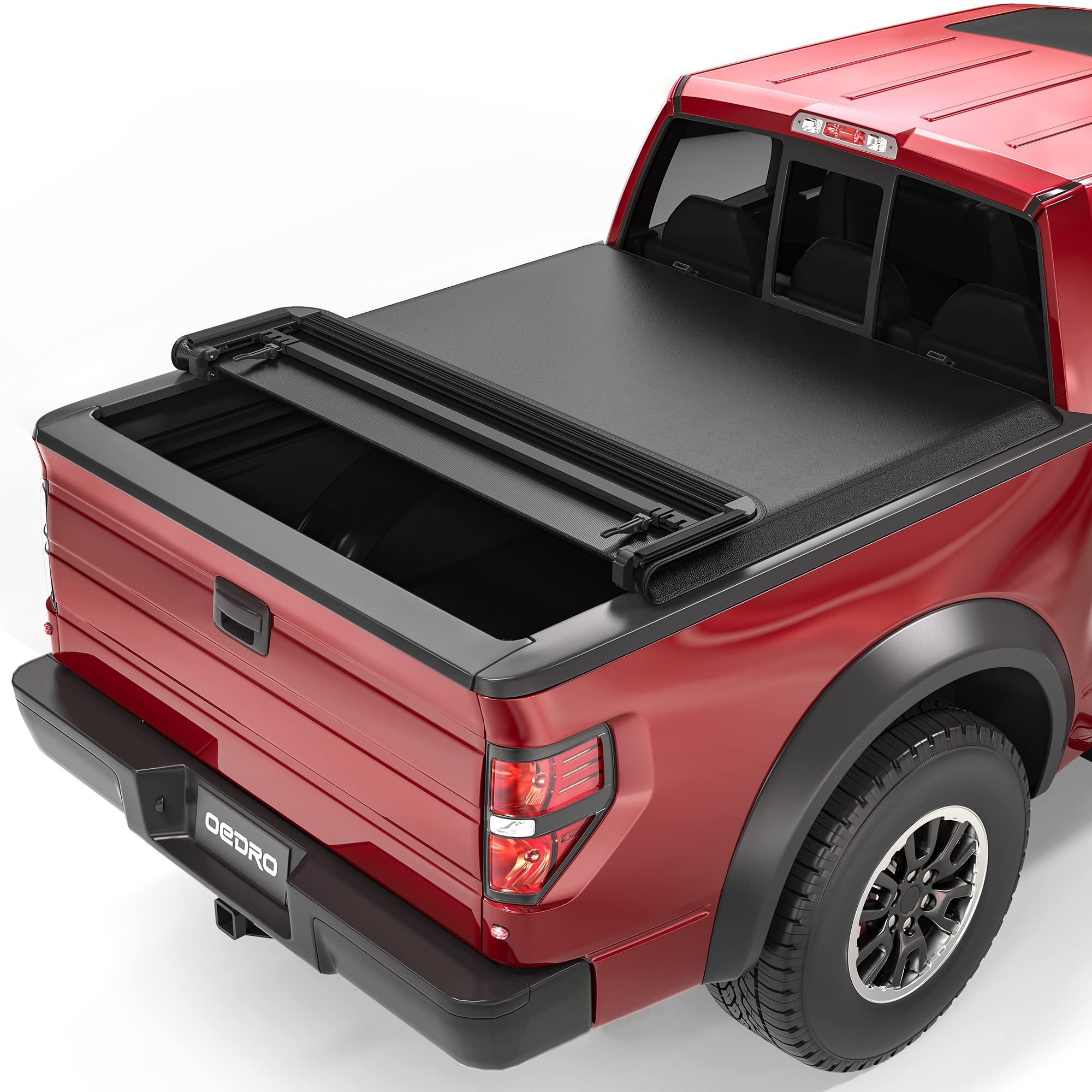 Quad Fold Tonneau Cover Soft Fold Truck Bed Covers Compatible with 2009-2014 Ford F-150 F150 6.6’