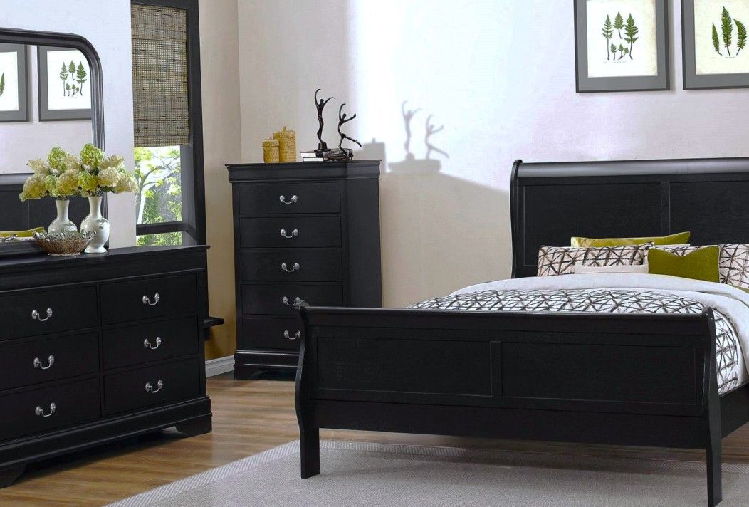 Queen Ebony Bedroom Set with dresser