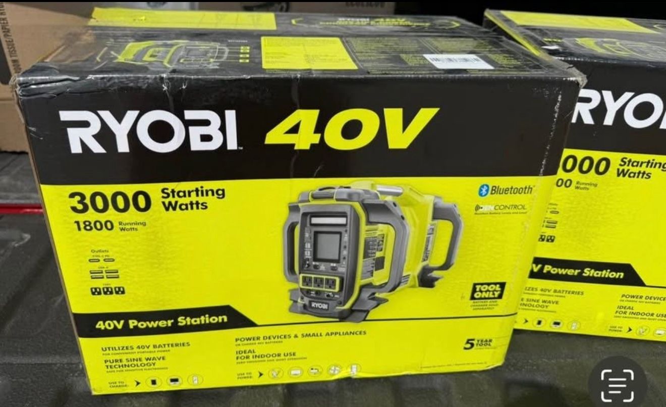 RYOBI 40V 1800-Watt Portable Battery Inverter Power Station and 4-Port Charger (Tool Only)BRAND NEW