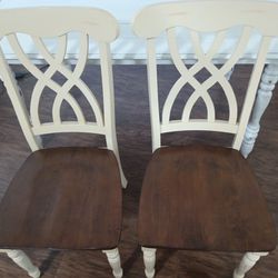 Chairs Wood Solid Pair
