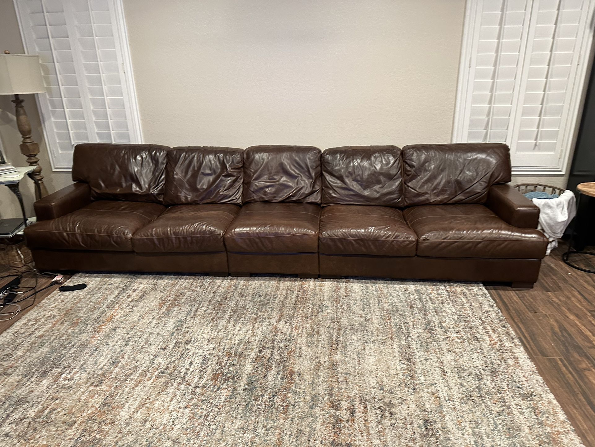 Living Spaces Leather Sofa