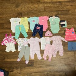 New Carter’s Baby Girl 3 Months Summer Clothes Lot Neon 