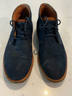 Navy Blue Suede Chukka Boots