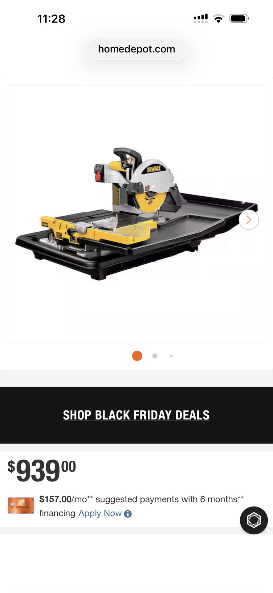 Dewalt D24000 Tile Saw (90 Minutes of Use)