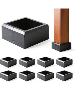 6"x6" (Actual: 5.5"x5.5") Deck Post Base Cover Split, Aluminum Post Base Trim Skirt Decorative Black 8Pack