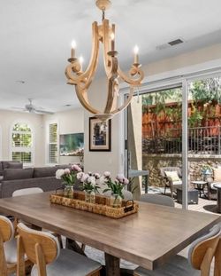 Wood Chandelier - French Country / Farmhouse Lighting Lamp Home Decor