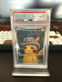 Van Gogh Pikachu - Grey Felt Hat PSA 10