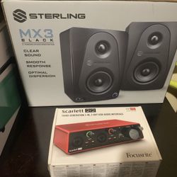 Scarlett 3rd Gen 2 In 2 Out USB & Sterling 3 Mx3 Studio Monitor Pair 