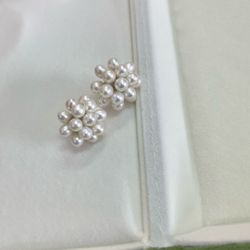 Fresh Water Real Pearl Earrings Audrey Hepburn Style 