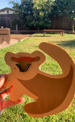 Custom paint and wood cutout Simba