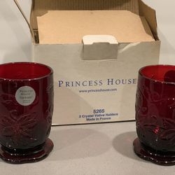 Princess House 2 Crystal Votive Holders