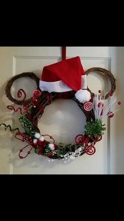 Mickey shaped Christmas wreath