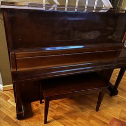 Upright Piano With Bench