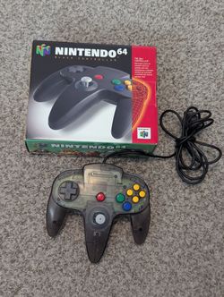 Smoke Nintendo OEM Controller with LIKE NEW Black Controller box
