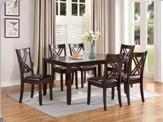 7-Pcs Dining Set Table + 6 Chairs new in box installation required