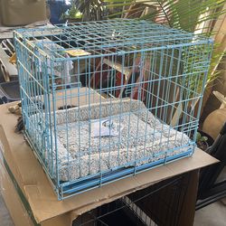 Portable metal dog cage