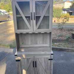IKEA Cabinet, Distressed Wood Look,, Wine Glass Slots, Cupboards, Delivery