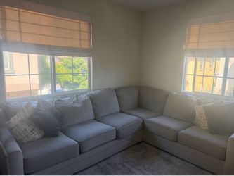 Large 10’ x 8’ Gray Sectional Sofa – Comfortable Family Couch