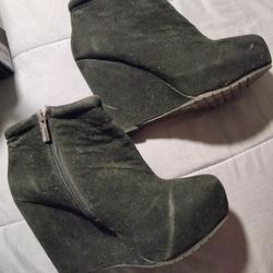 Promise Black Suede Wedges