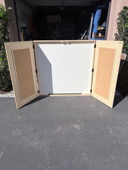 Large Executive Whiteboard Cabinet with Cork Panels