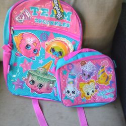 Shopkins Backpack With Lunch Pail