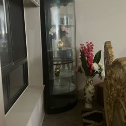 Corner Black display Cabinet