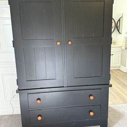 Beautiful Wood Armoire Black and maple