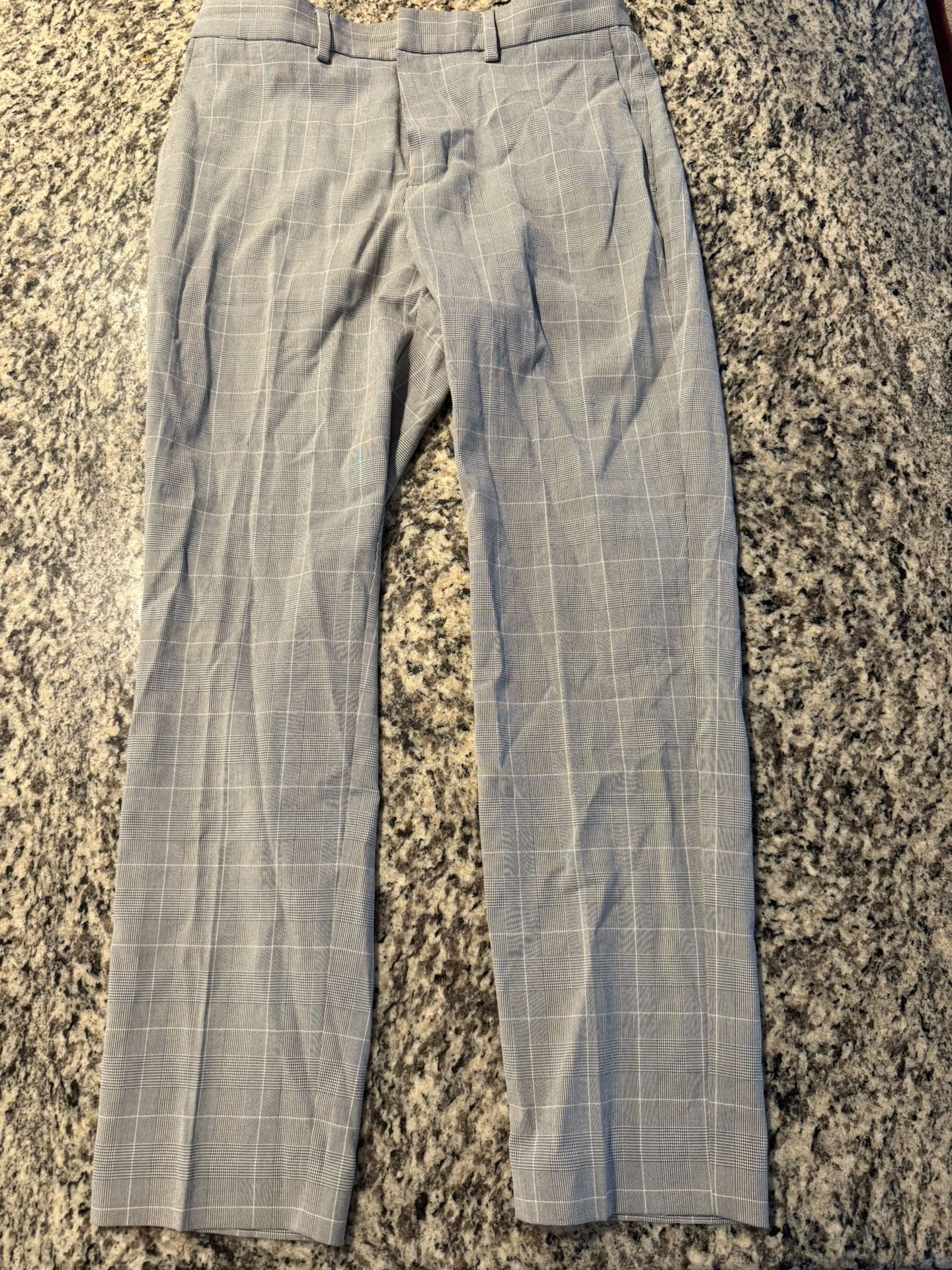 H&M DRESS PANTS PLAID SIZE 32