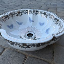 Bathroom Flower Porcelain Vanity Bowl
