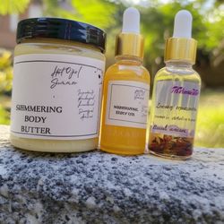 Shimmering Body Oil And Body Butter Set Gold 