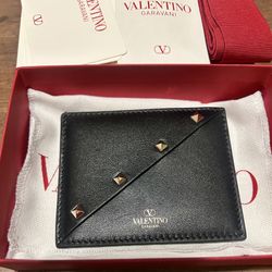 Valentino Garavani Stud Card Holder 100% Authentic 