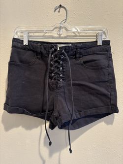 PacSun Black Lace-Up High Waist Shorts