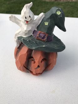 Wood Halloween Pumpkin & Ghost 👻
