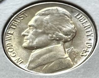 1943d uncirculated silver war nickel