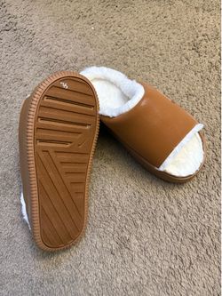 Nike Calm Elevation Fur "Lt British Tan" Women's Slide