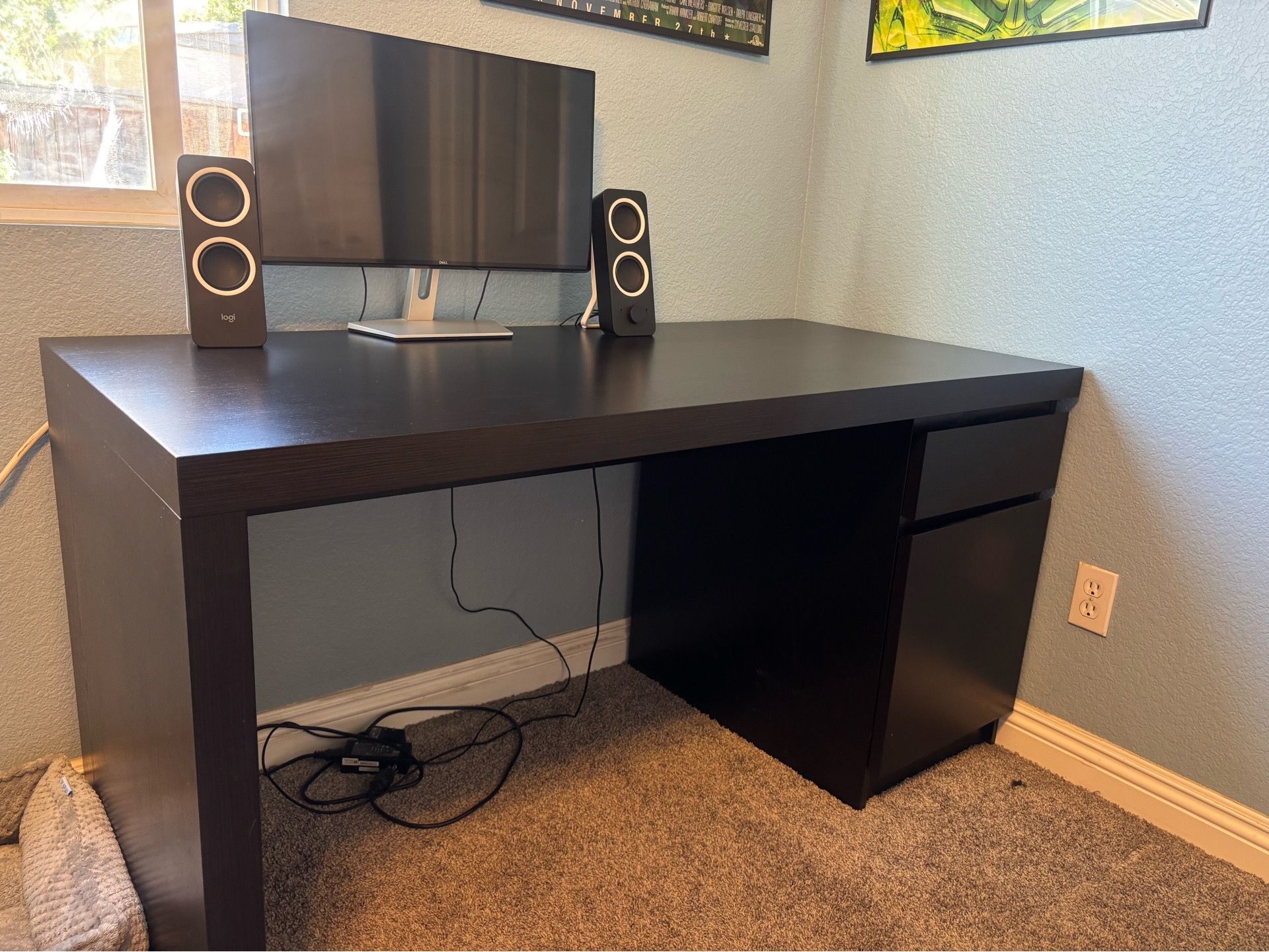 Black IKEA Malm Desk