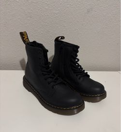 Doc Martens Black Kids Lace-Up Zip Combat Boots like new condition