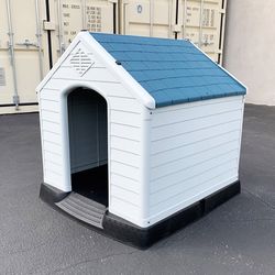 Brand New $105 Plastic Dog House Large Size Pet Indoor Outdoor All Weather Shelter Cage Kennel 36x36x39” 