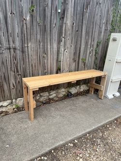Solid wood bench
